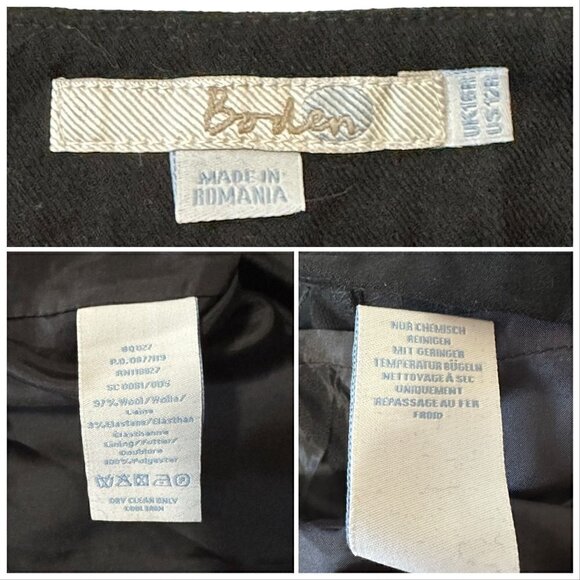 Boden Black Wool A line Mini Skirt, Size US12R, - Picture 9 of 11